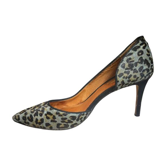 Halogen Marlie Leopard Calf Hair Pointed Toe Pumps 7.5 Wide Animal Print mobwife - Picture 3 of 9